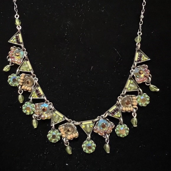 Ayala Bar Jewelry - VINTAGE Ayala Bar Silver, Green & Bronze Necklace